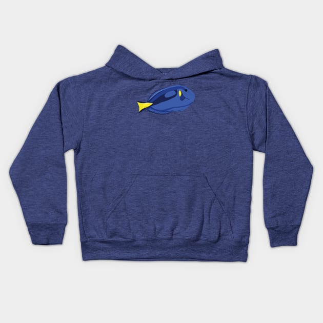 Blue tang Fish Kids Hoodie by MickeyEdwards